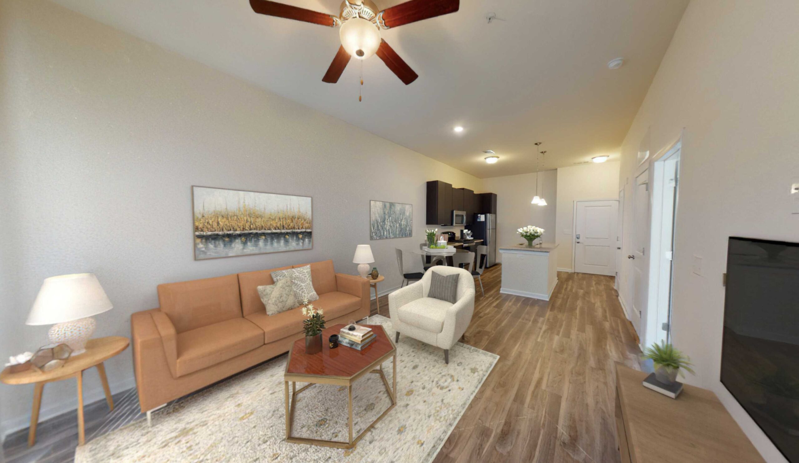Nexus A1 1 bedroom 1 bath 739 sqft living room Nexus A1 1 bedroom 1 bath 739 sqft living room