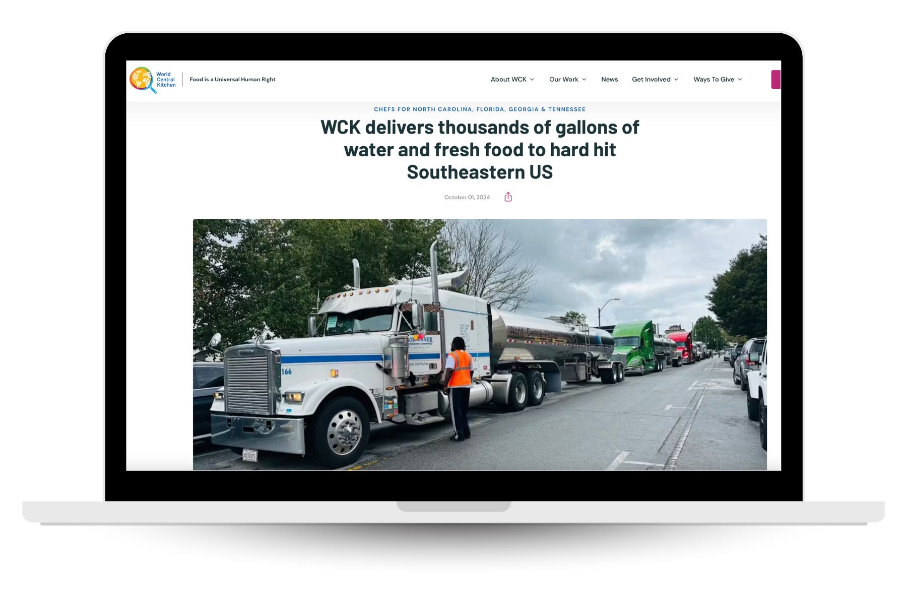 World-Central-Kitchen World Central Kitchen helps feed people in areas of disaster. They are in North Carolina after Hurrican Helene.